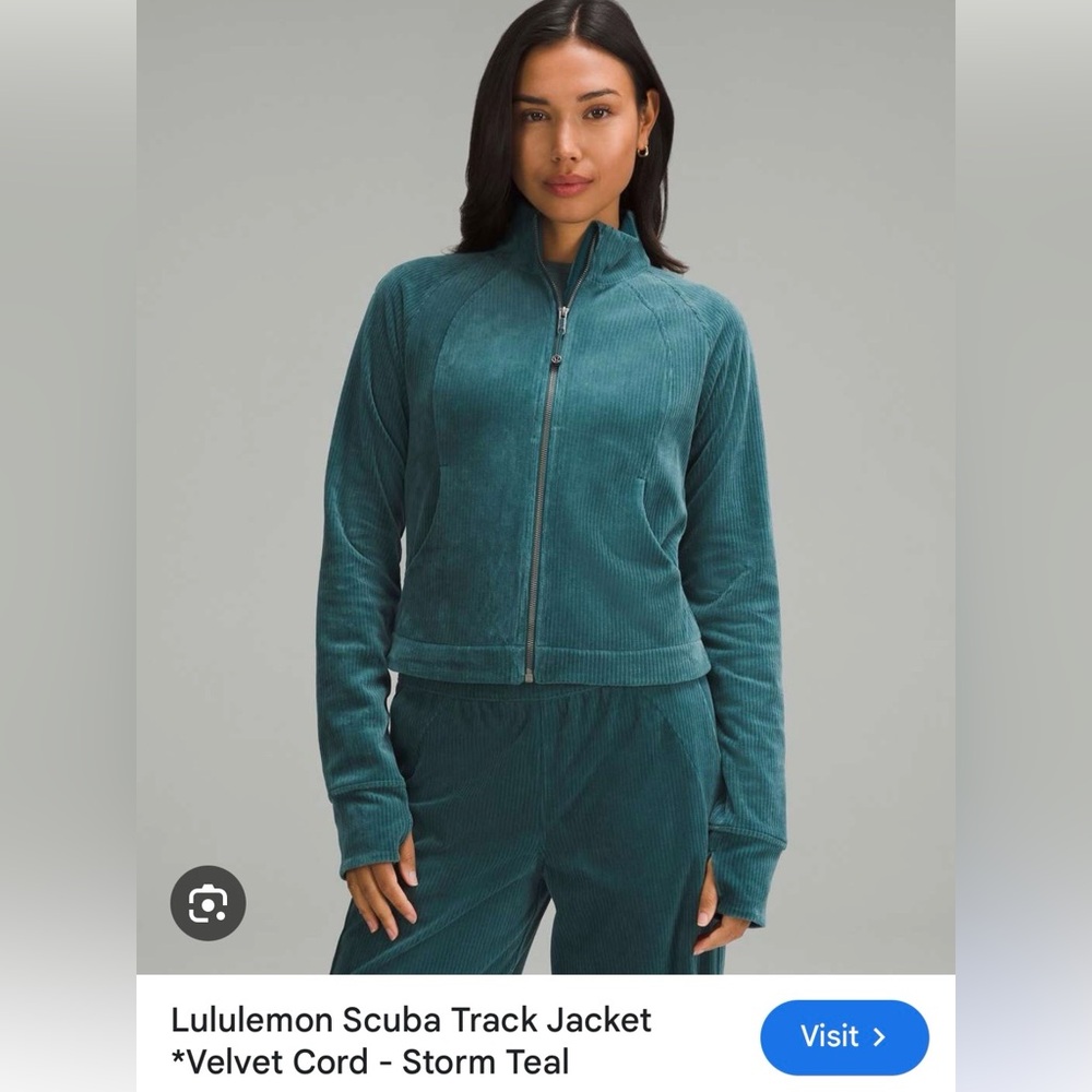 Lululemon sz 4 scuba track jacket velvet cord NWT